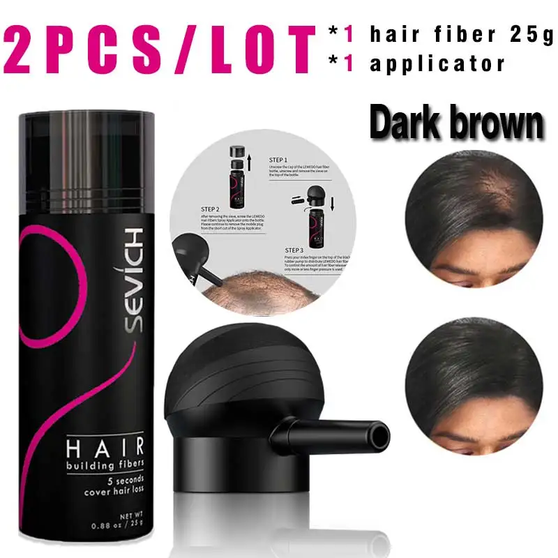 SEVICH Haarpoeder Set Cover Schaars Haar Of Kaal Vlekken Haaruitval Hergroei Behandeling Keratine Haarvezel Poeder Applicator