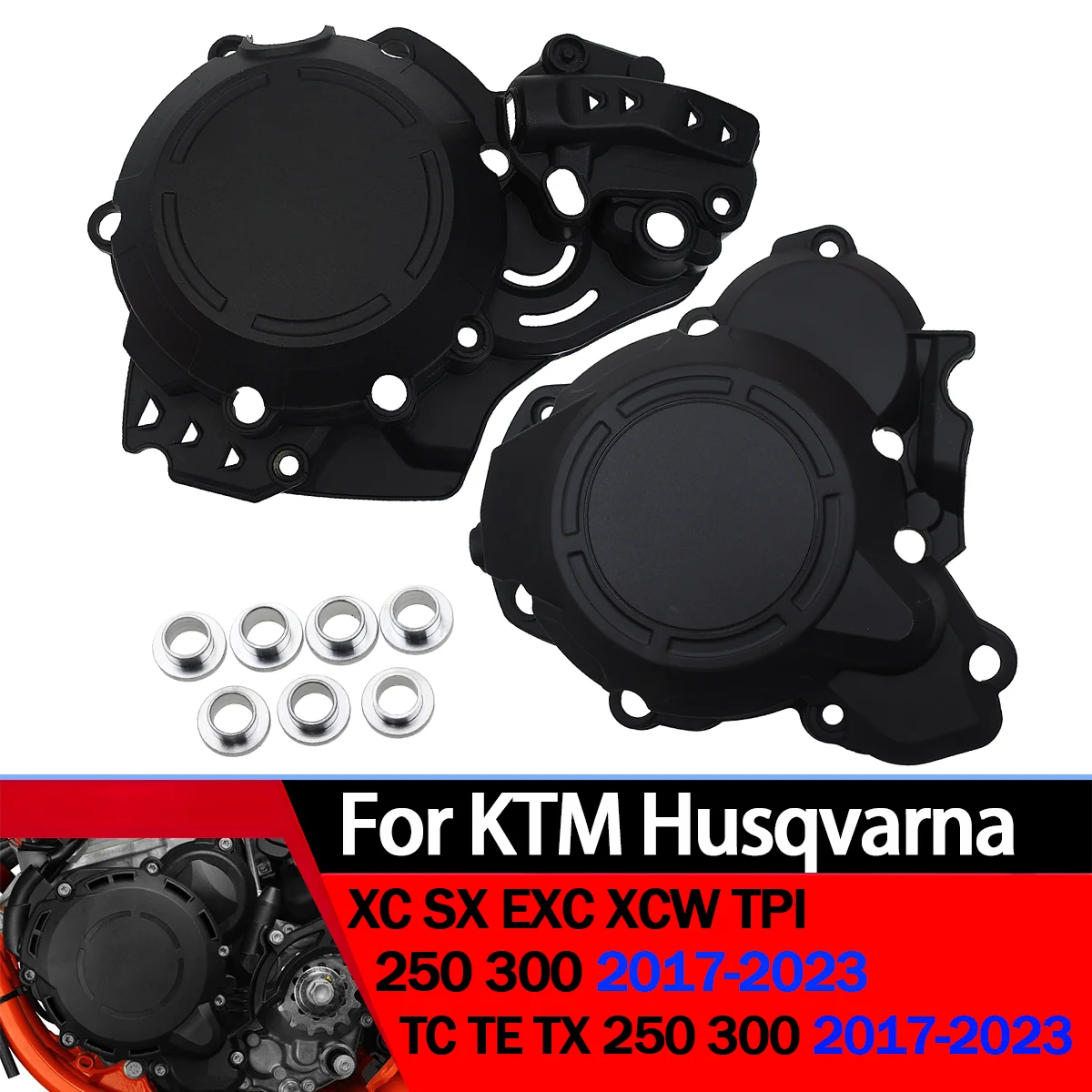 

Motorcycle Lgnition Clutch Cover Guard Protector Kit For KTM XC-W XC EXC 250 300 TPI SX250 For HUSQVARNA TC TE 250/300 2017-2023