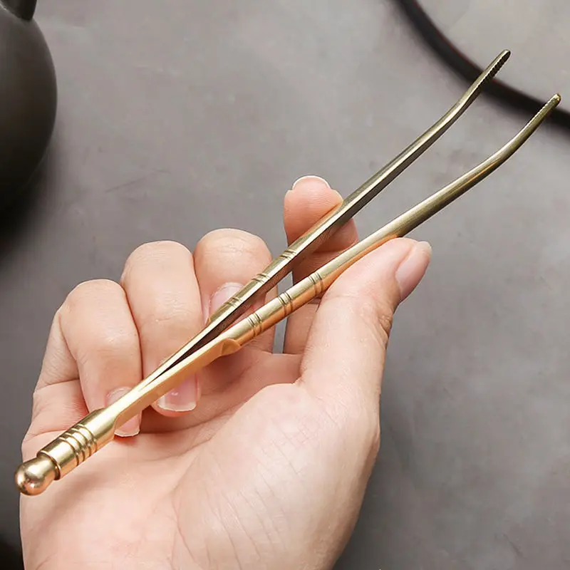 Clip de té de latón, pinzas para tostadas de Metal, tostadora de cobre puro, pinzas para Bagel y tocino, pinzas para té de hielo y azúcar, accesorios de cocina, herramienta nueva