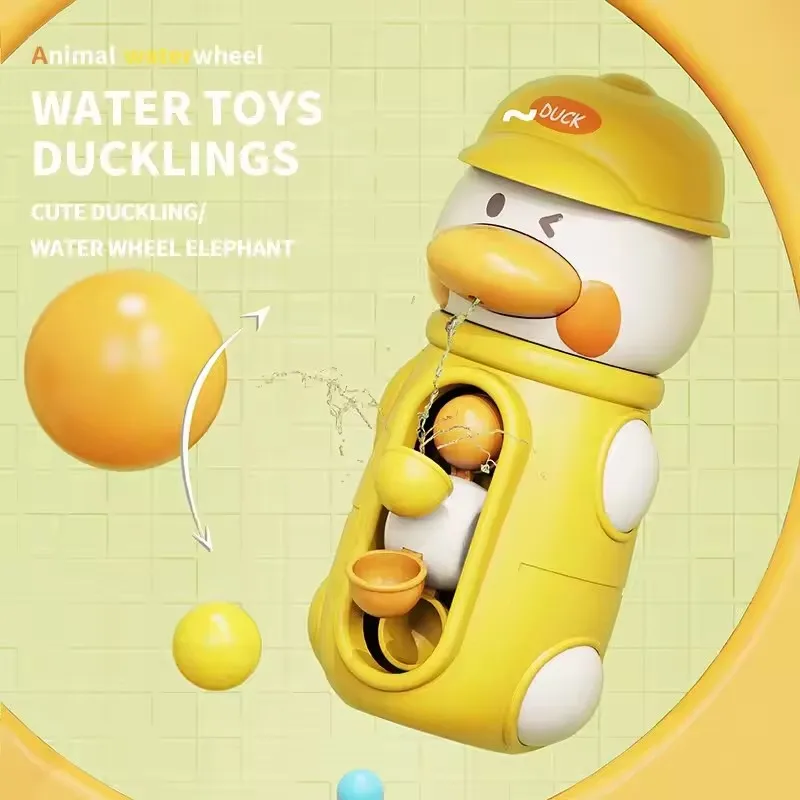 ใหม่ของเล่นอาบน้ําเด็กฤดูร้อนน่ารักเป็ดช้าง Waterwheel เด็กเล่นเกม Spinner พร้อมถ้วยดูดสําหรับเด็ก