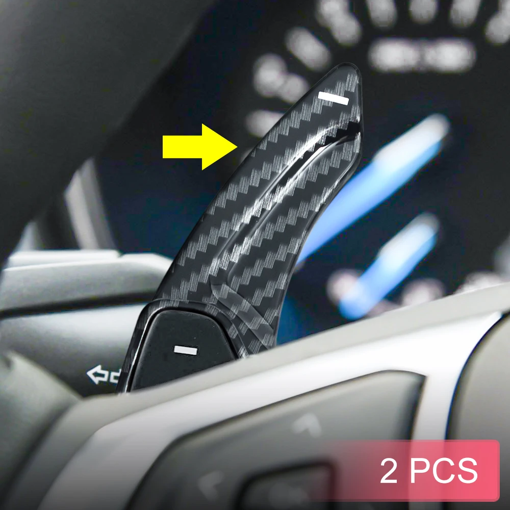 Embellecedores de extensión de cambio de paleta de volante para Ford Edge Fusion Mondeo Lincoln MKC MKX MKZ con apariencia de fibra de carbono