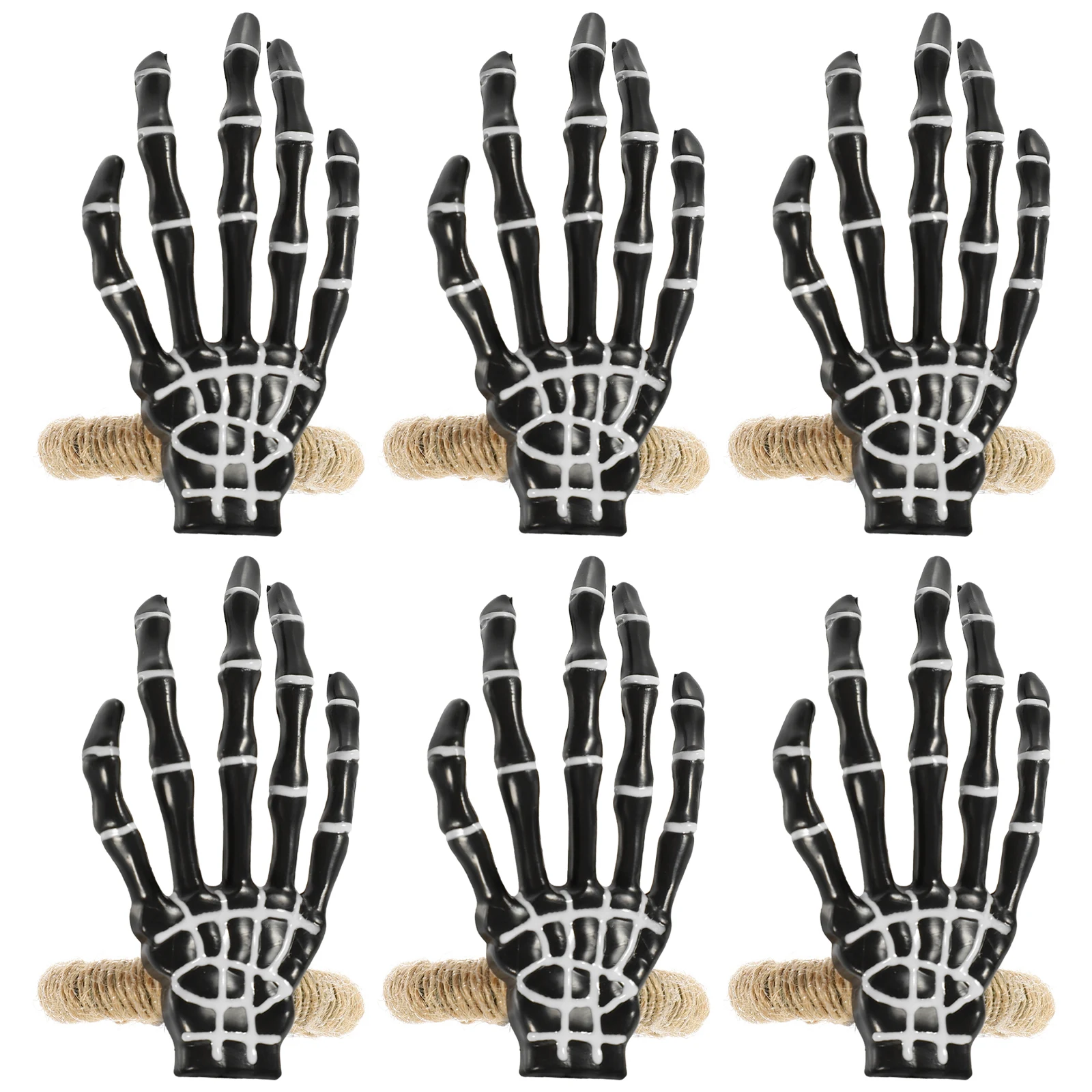 

6pcs White H Napkin Rings Stylish Creative Table Decor Ghost Shaped Home Restaurant Dining Accessories Plastic