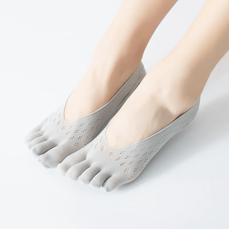 

Five-Finger Stockings Ladies Velvet Summer Mesh Breathable Invisible Shallow Mouth Silicone Lace Socks