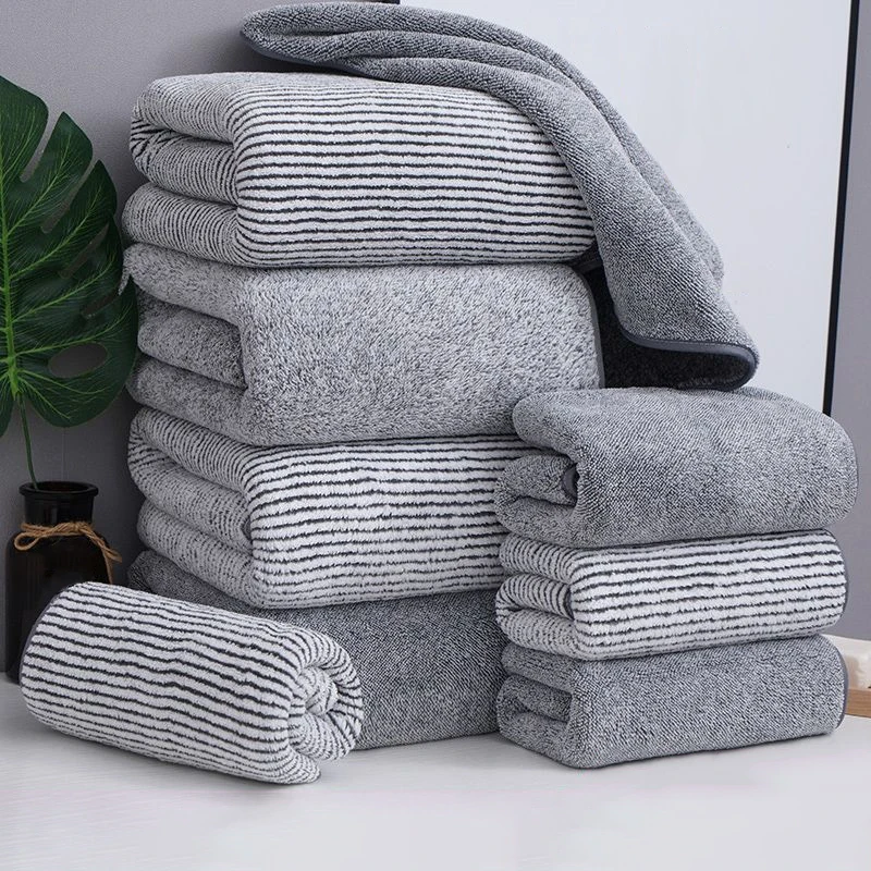 Thickening High quality bamboo charcoal coral velvet fiber bath towel Super Absorbent And Quick Drying Bath Towel Bathroom Use