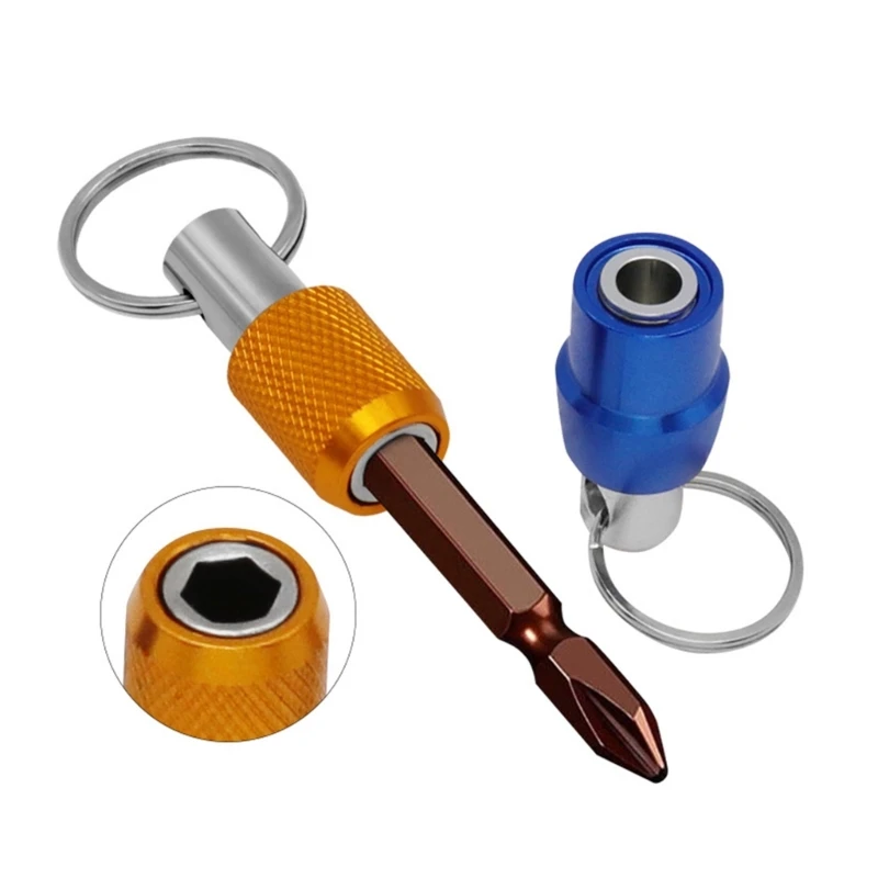 3Pcs 1/4inch Keychains Bit Holder Screwdriver Holder Drill Bit Holder Shanks Keychains Extension