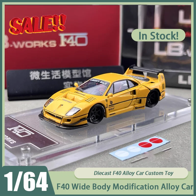 

New In Stock Star 1:64 F40 Jumping Horse Wide Body Modification Car Alloy Miniature Diecast F40 Ornaments Custom Toys Kids Gif