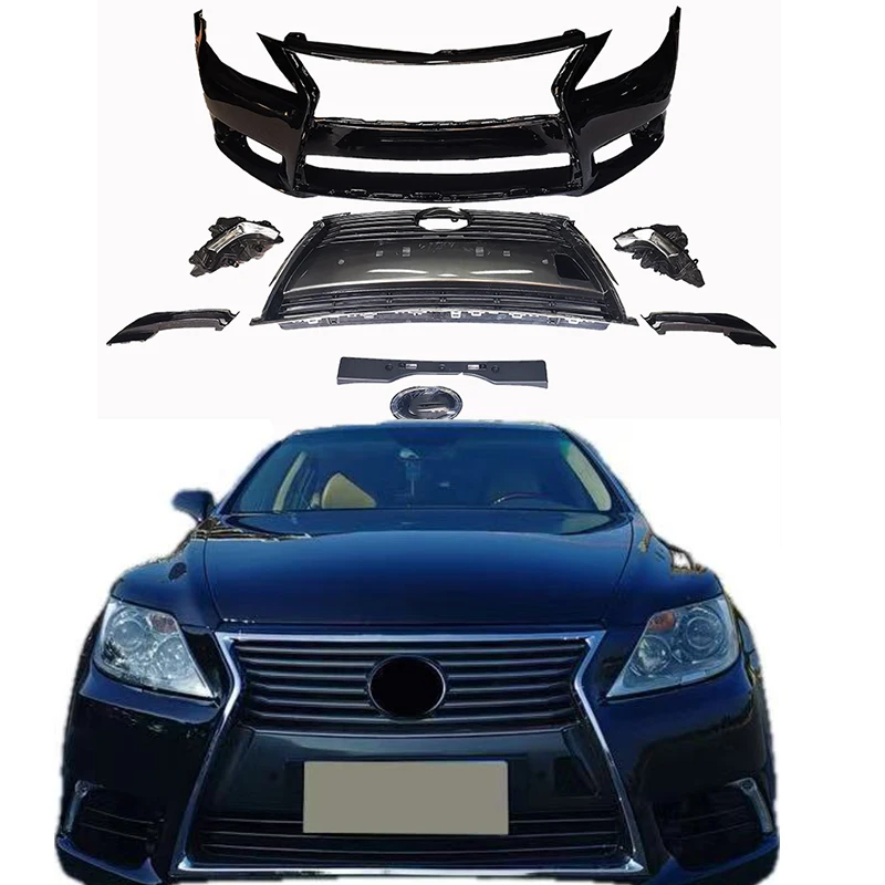 

Cool Car Old And New Front Bumper Grille Kits For LS460/600 2006-2012 BODYKIT Upgrade To 2013-2016 Car Body Kits