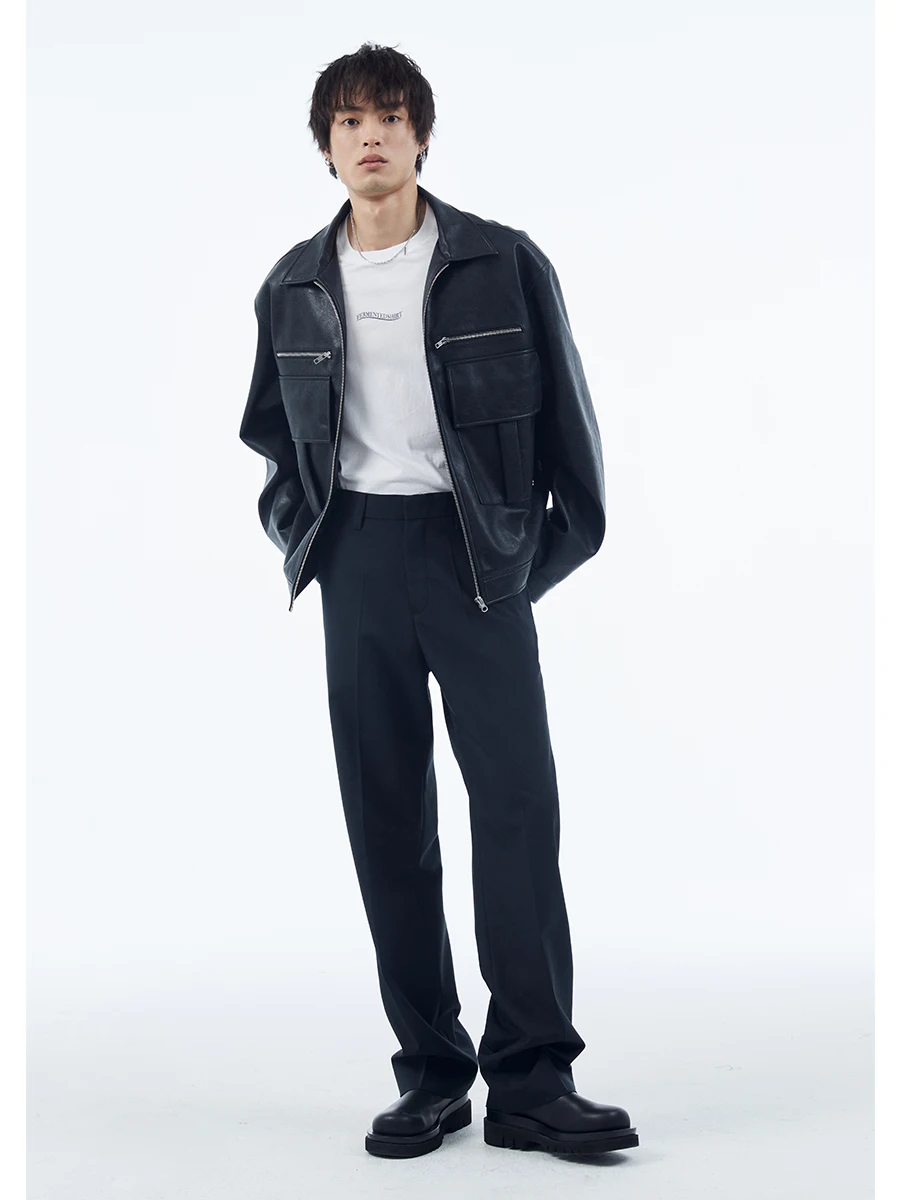 

Bla Straight Casual Simple Draped Wool Blend West Pants Long Trousers ular Youth Spring Leisure Polyester 70% Wool 30%