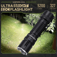 Sofirn SC33 LED Tactical Flashlight XHP70.3 HI  5200lm Powerful 21700 Type C Rechargeable Torch E-switch Outdoor Light