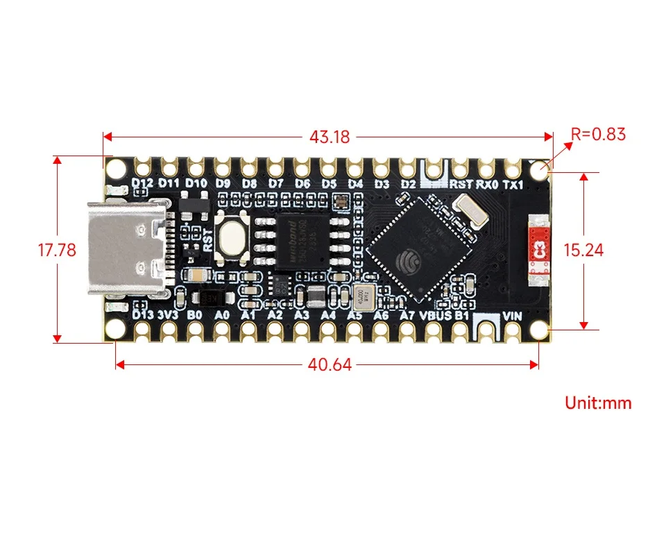 ESP32-S3-Nano Entwicklungsboard ESP32-S3R8 Chip 2,4GHz WiFi Bluetooth LE Dual-Modus – Detail 7