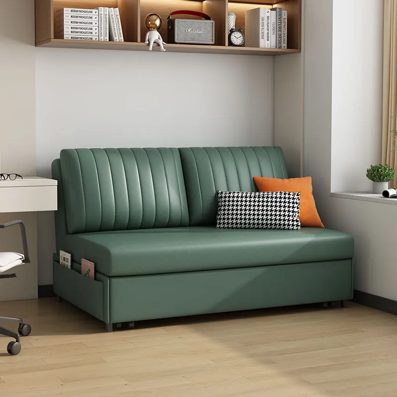 Мебель для отеля, 2-местный деревянный каркас, тканевая кожаная кровать для гостиной с складным диваном для хранения вещей