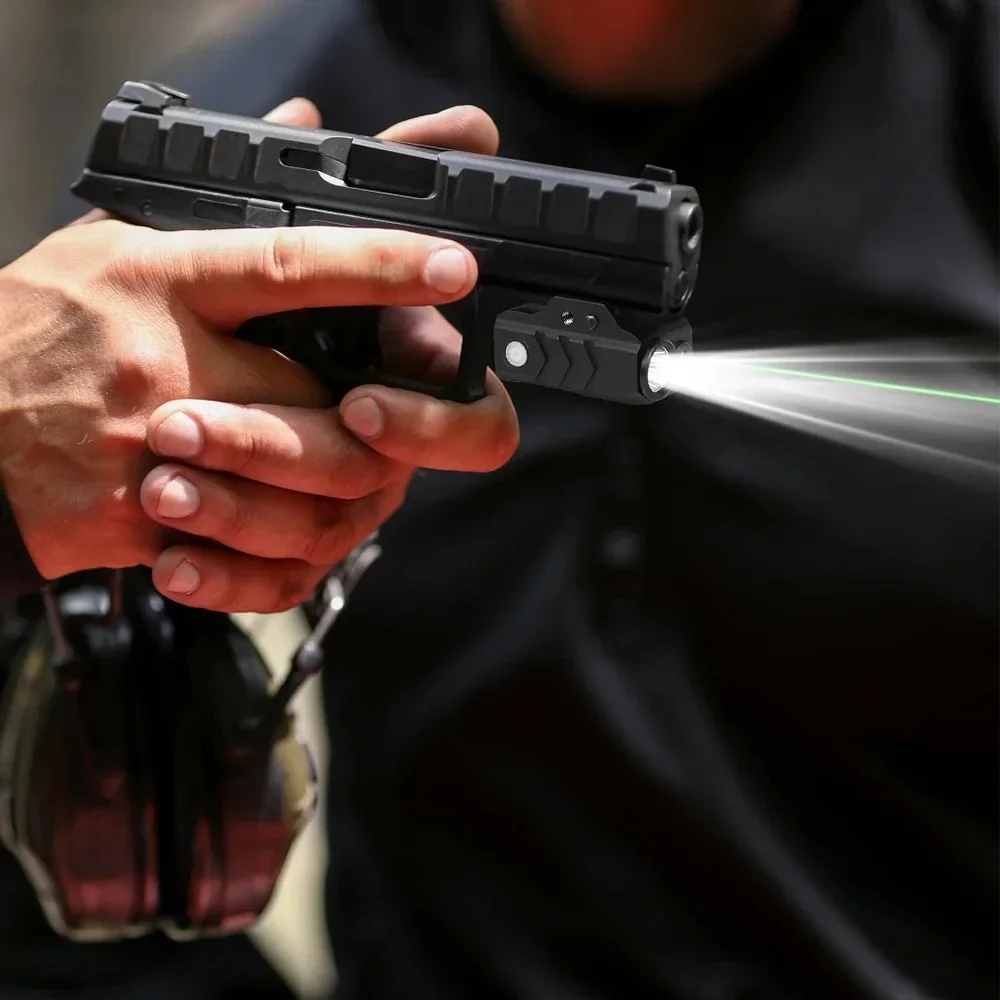 800 لومينز سلاح بندقية الضوء الأحمر مع الأخضر البصر بالليزر كومبو مصباح يدوي شحن مغناطيسي اطلاق النار في الهواء الطلق للسكك الحديدية 20 مللي متر