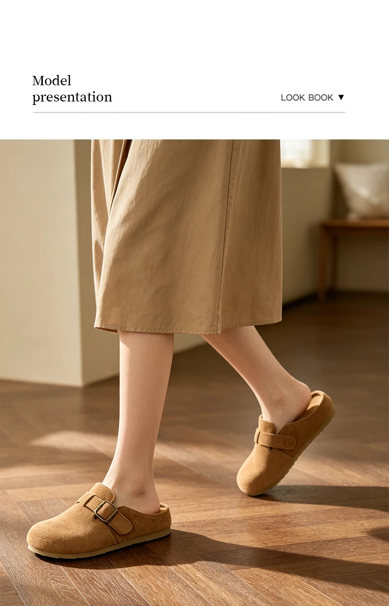 Damen-Komfort-Clogs, Slipper für drinnen, 4-Jahreszeiten rutschfeste flache Absätze, herausnehmbare Einlegesohle, für drinnen und draußen geeignete Pantoffeln. – Detail 7