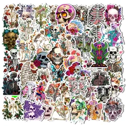 10/30/50Pcs Rosette Skull Stickers For Suitcase Skateboard Laptop Luggage Phone Car Styling DIY Decal Pegatinas