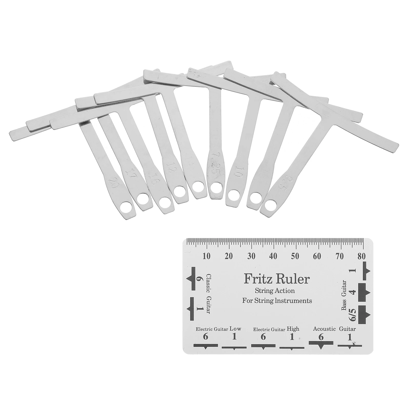 

String Height Measurement Ruler Guitar Bass Setup Double Sided Etching Anti Rust Accurate Measuring Tool Radius Gauge Luthier