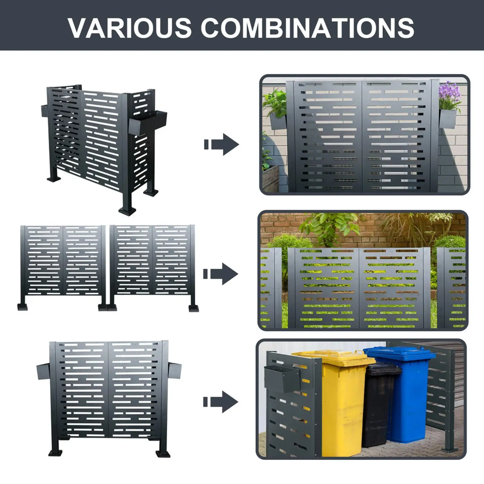 

4*2 фута забор кондиционера для наружных блоков, металлическая крышка конфиденциальности,