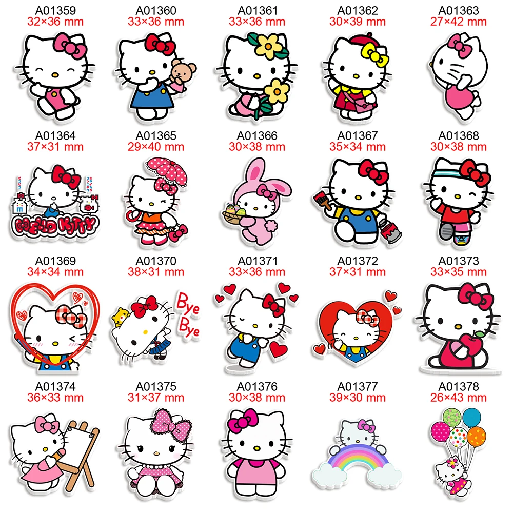 Sanrio Hello Kitty Cartoon Planar Resin Flatback for DIY Hairbow Accessories Decoration Craft Supplies Handmade Material 30pcs