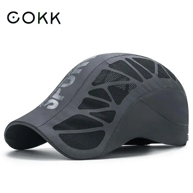 

COKK Summer Hats For Men Sport Cap Sunshade Quick drying Letter Breathable Mesh Sun Visor Cap Outdoor Sunscreen Hat Gorro New