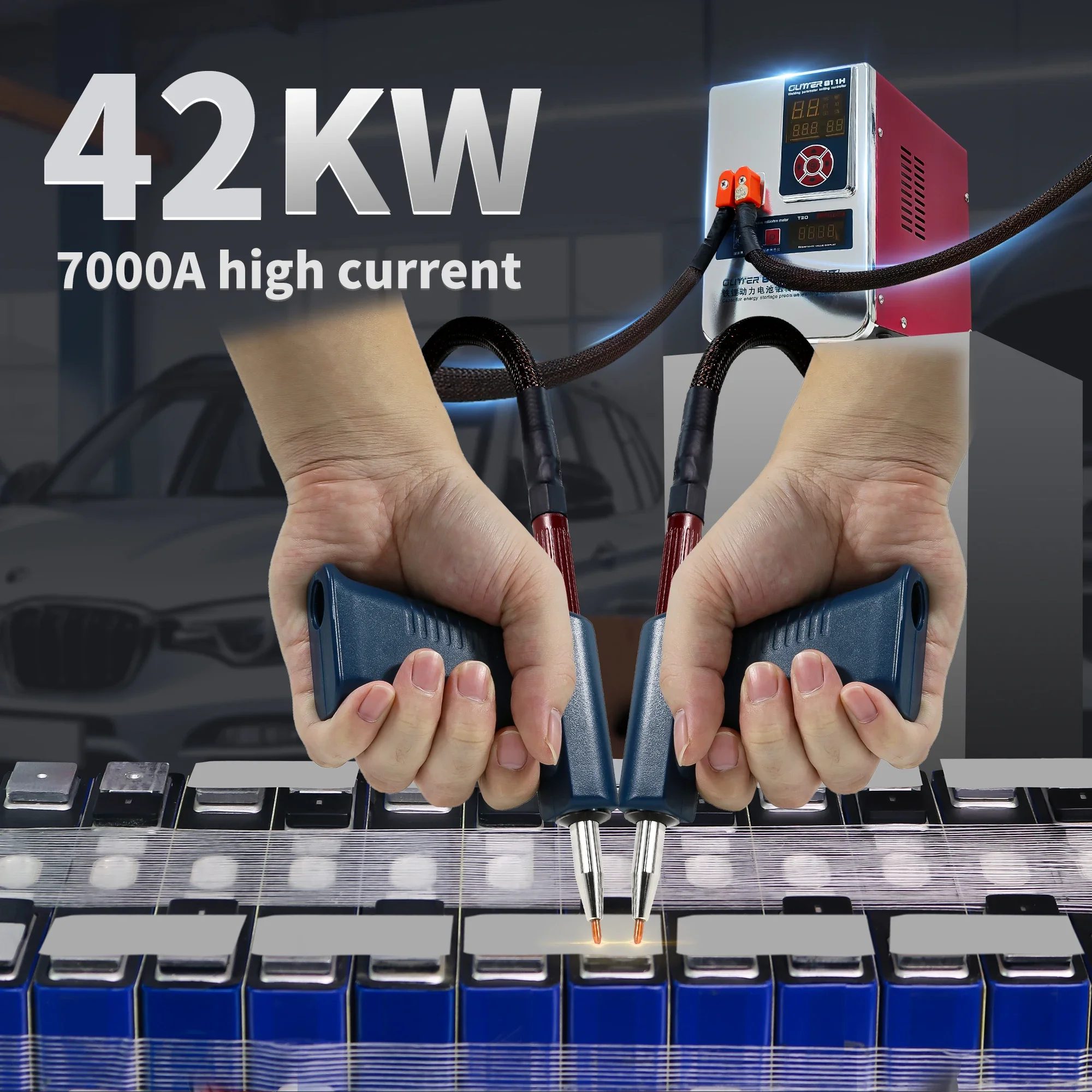 GLITTER 811H Spot Welding Machine With Battery Connecting Tab Resistance Test Function 700A 36KW 42KW Aluminum to Copper Nickel