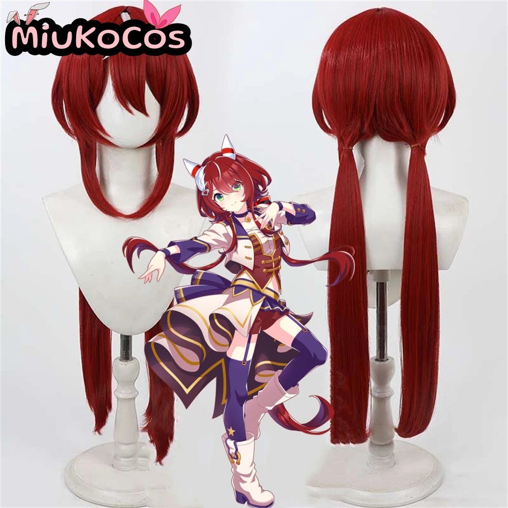 متوفر في المخزون ю ineバリアasirOn Win الاختلاف شعر مستعار تأثيري مع آذان وذيل MiukoCosplay لعبة Umamusume: كوسبلاي ديربي جميل