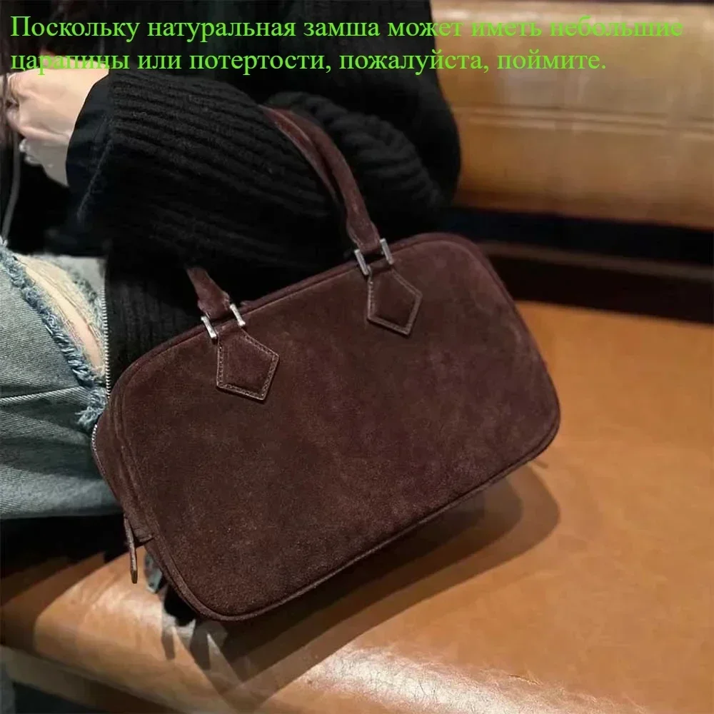 Motingsome Retro Genuine Leather Woman Bags Luxury Bag Pillow Handbag Suede Calfskin Lady Daily Purses Shoulder Casual Tote 2024