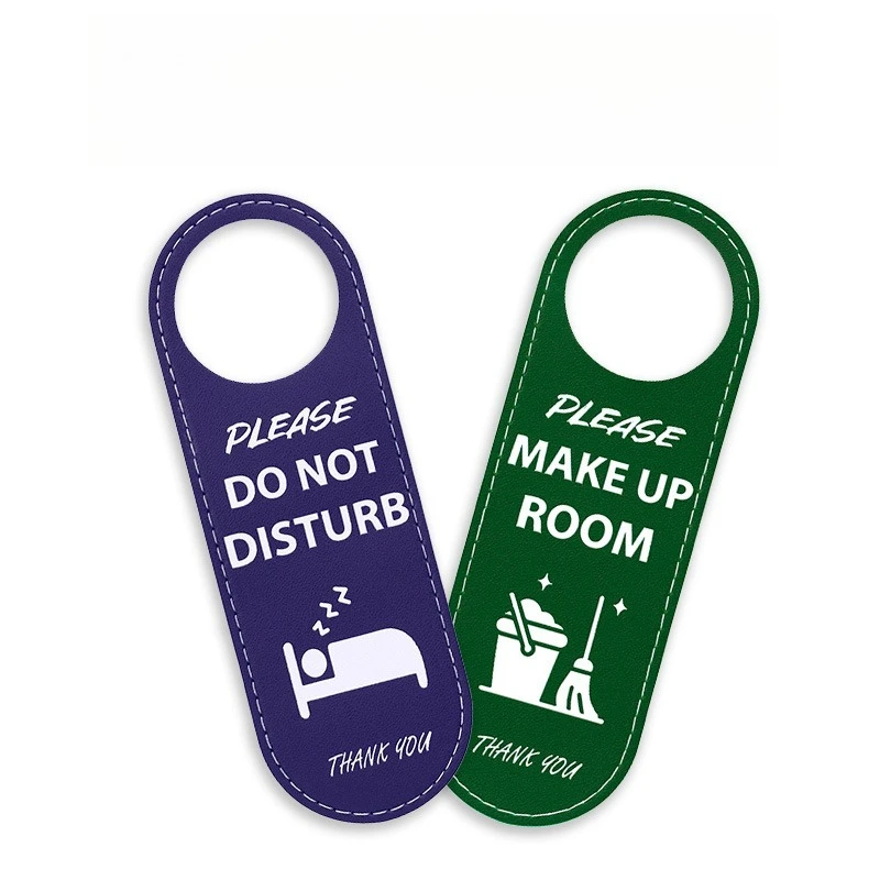 DO NOT DISTURB MAKE UP ROOM Leather logo Hotel door number Hotel room door listing Please Organize room double-sided signs