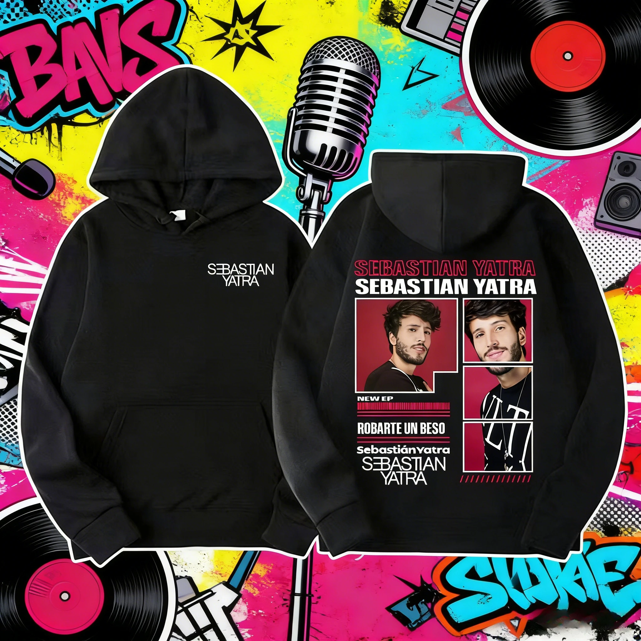 Bluzy z trasy koncertowej albumu Sebastiana Yatry 2025, odzież męska, bluzy z kapturem w stylu Harajuku High Street, ocieplacze, wygodne bawełniane bluzy z kapturem