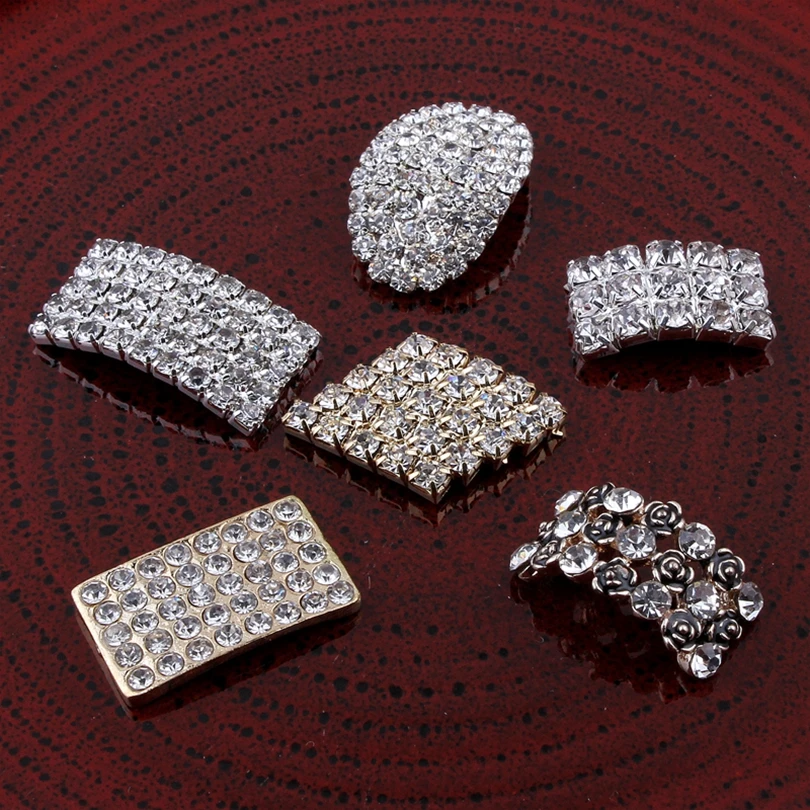 

30pcs/lotMetal Rhinestone Button Craft Alloy Flatback Crystal Buttons For Kids Hair Accessories Flower Centers Headband Supplies