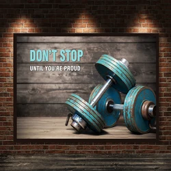 Gym Inspirational Quotes Canvas Painting Pop Sports Lift Dumbbells Poster Abstract Bodybuilding Wall Art Print Room Home Decor