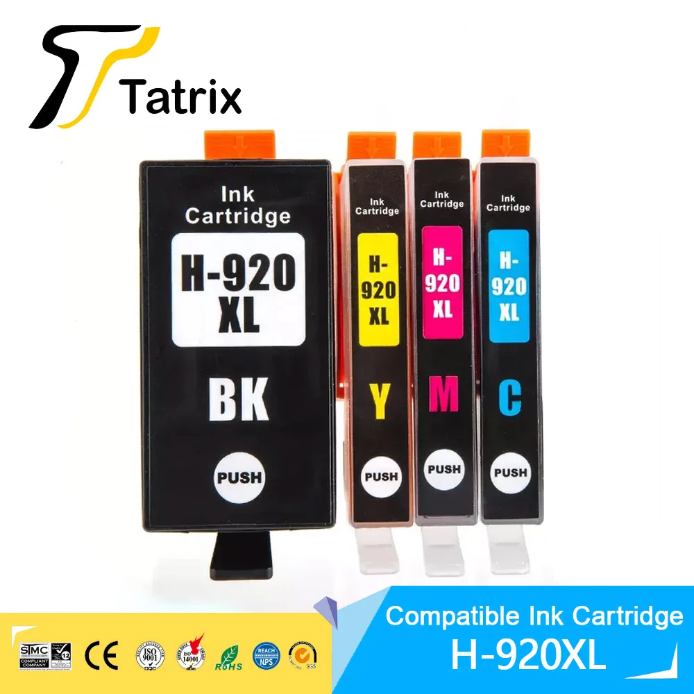 Cartucho de tinta Tatrix HP920XL HP920 hp 920 para HP 920 XL para impresora HP Officejet 6000 6500 inalámbrica 6500A 7000 7500 7500A