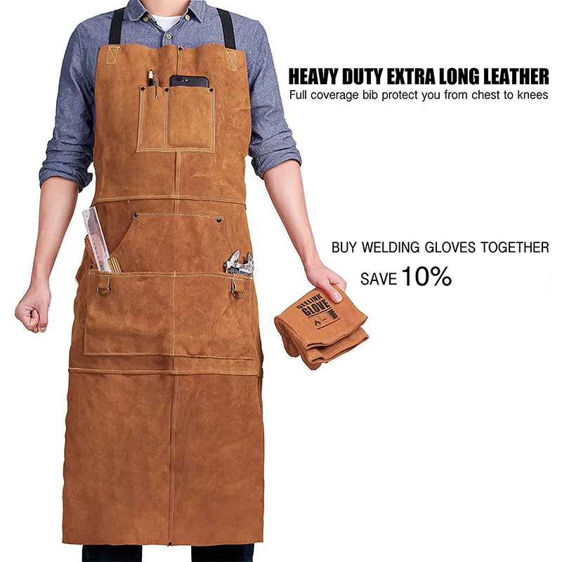 

Expensive Super Thickened Korea Double-sided Velvet Carpentry Electrician Floral Work Clothes Baking Barbecue Kitchen Long Apron