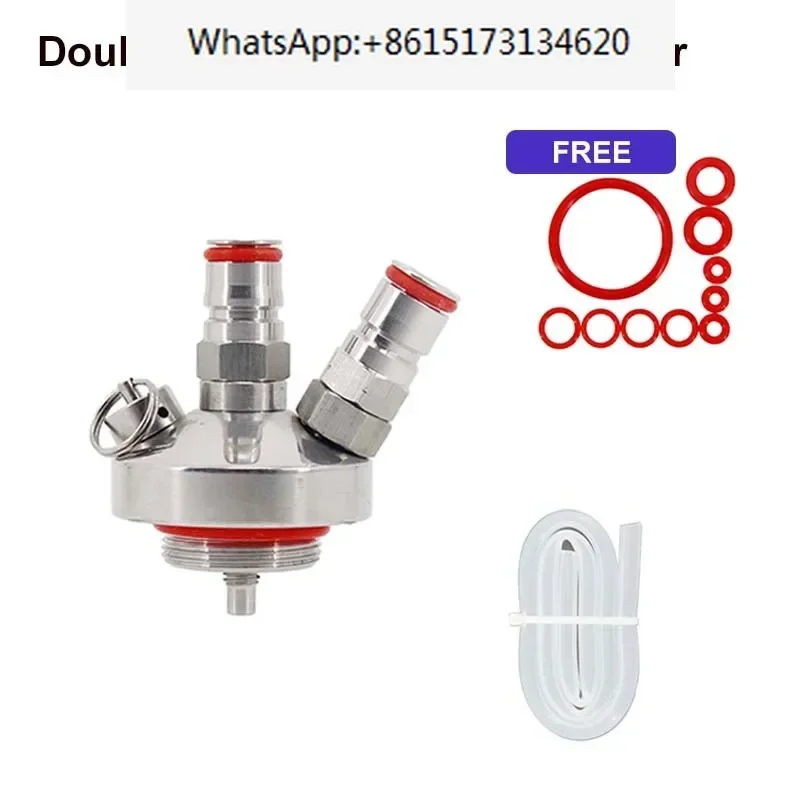Mini Keg & Growler Double Ball Lock Spear with 50cm Silicone Hose Food Grade 30 psi Compatible with 2/3.6/4/5/8/10L mini keg