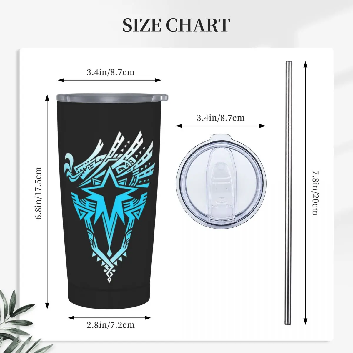 Monster Hunter World Iceborne Logo Stainless Steel Tumbler Vacuum Insulated Mug Thermal Cold Cup Straw With Lid 20oz
