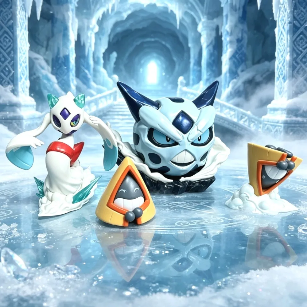 Anime-Figur Glalie Froslass Snorunt Pokemon Actionfiguren PVC-Statue Desktop-Ornament Sammlerstück Modell Spielzeug Geschenke 3,5-7,5cm