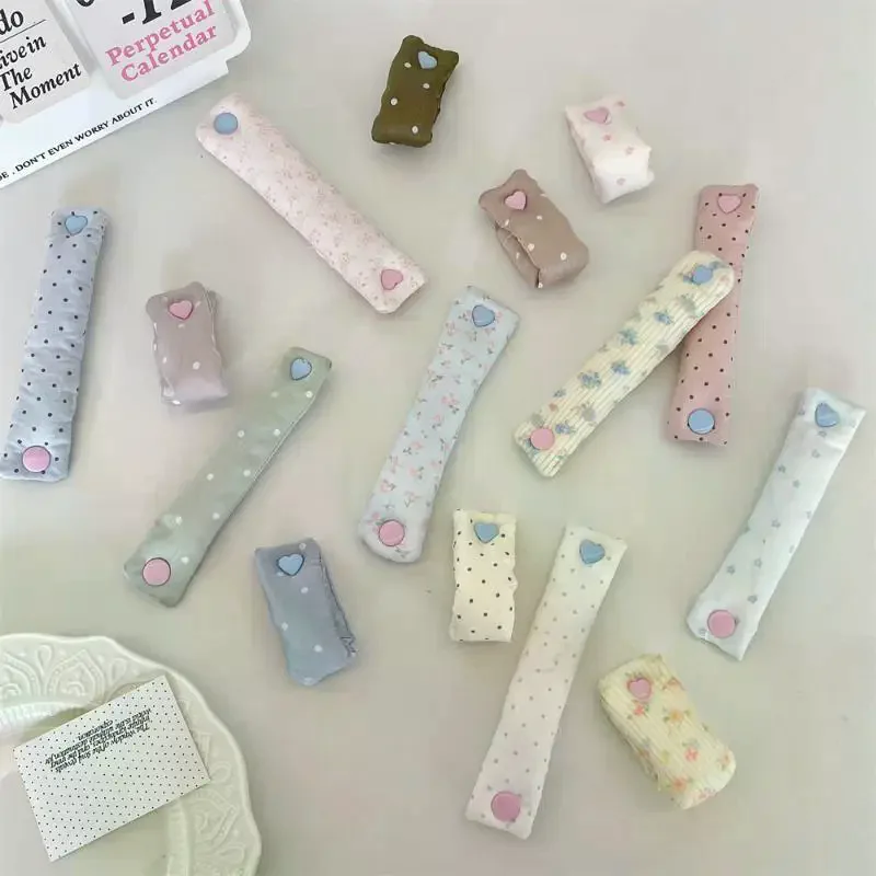 INS Style Cute Fabric Data Cable Organizer Cord Fixer Headphone Line Snap Tie Charging Cable Storage Accessories