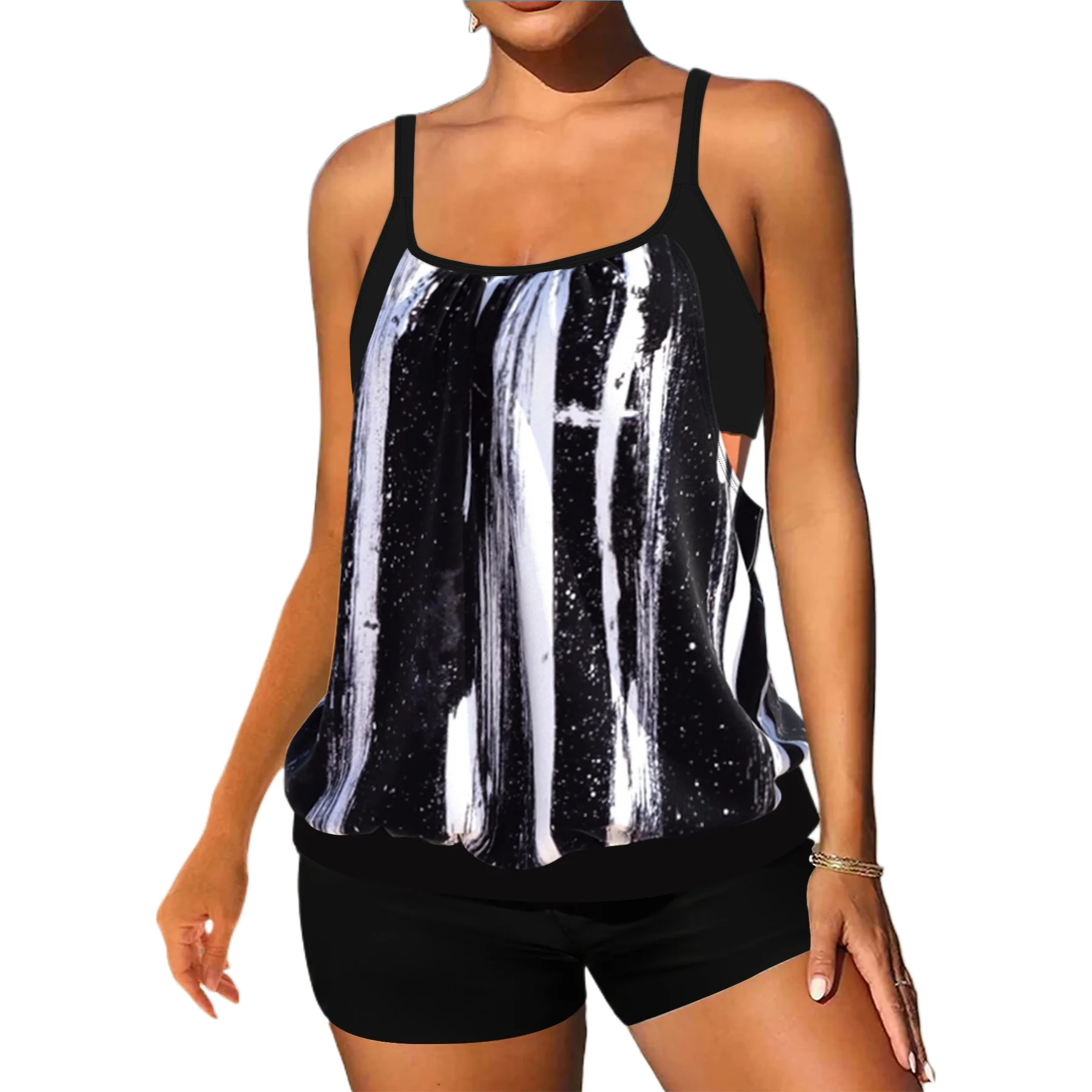 2026 New Arrival Plus Size Two Piece Split Bikini Colorful Printed Large Size Swimwear Bathing Suit
