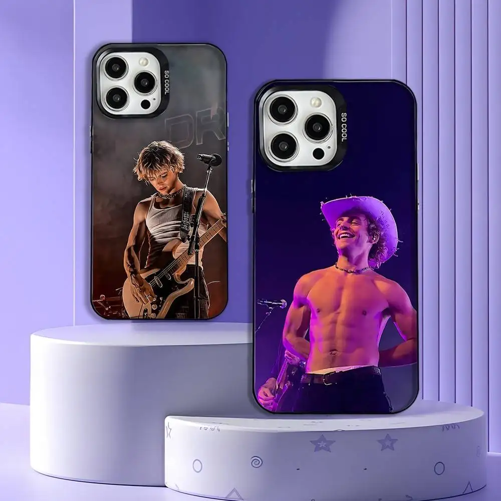 

Singer R-Ross L-Lynch Phone Case For iPhone 16,15,14,13,12,11,Mini,Pro,E,MAX Gray Matte Silicone Black Cover