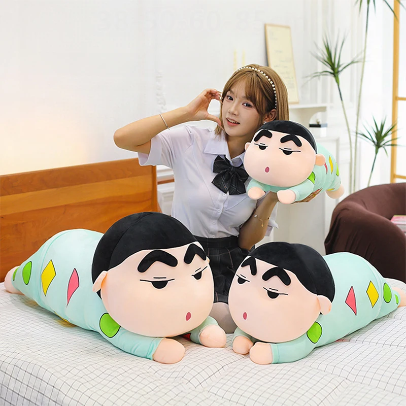 

Новая плюшевая кукла-подушка Шин-чан (100 см) в лежачей позе, милая игрушка-подушка для декора комнаты, подарок на день рождения