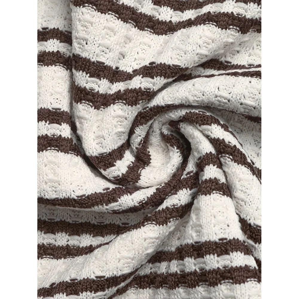 For Summer Season Striped V Neck Top Casual Summer Striped T-shirt Summer Casual Pullover Shirt V-neck Design Striped Pattern