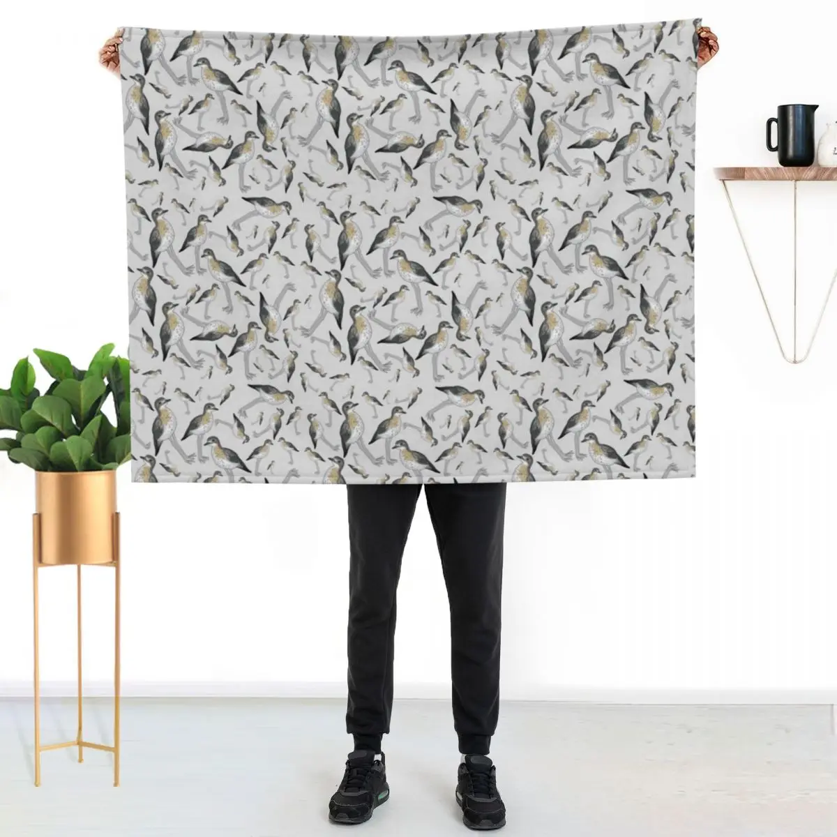 Curlew repeat Throw Blanket Soft Cozy Blanket for Pet Kids Adults