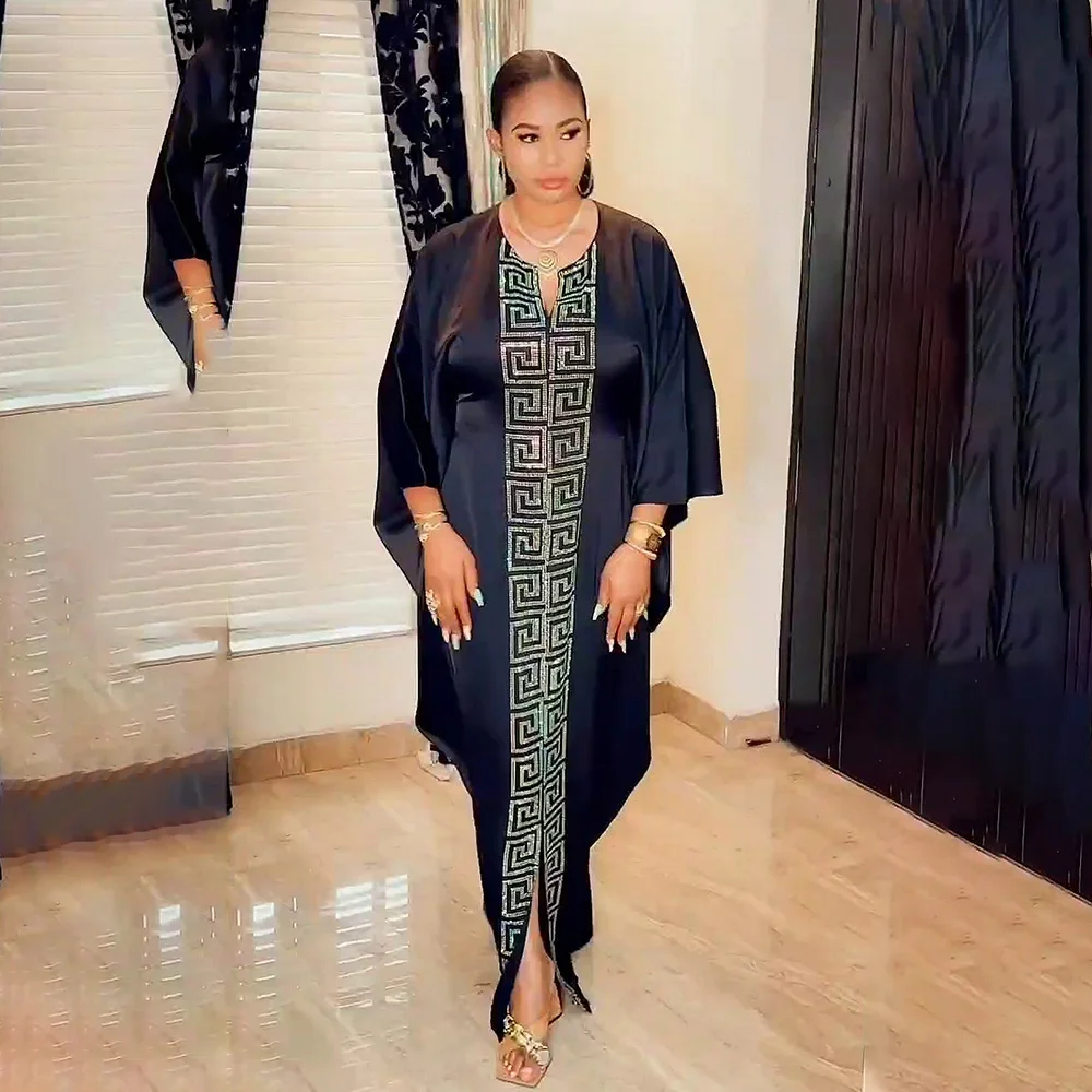 Loose batwing sleeve modest maxi dress