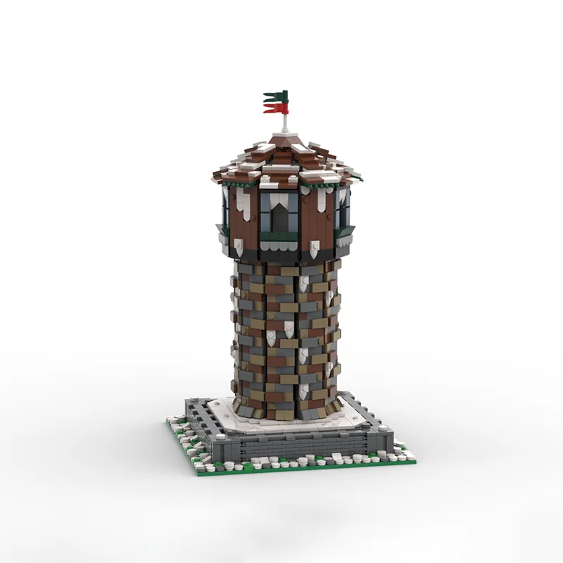 Château médiéval modèle Moc briques de Construction modulaire vieille tour enneigée modèle technologie blocs noël bricolage jouet Construction cadeaux