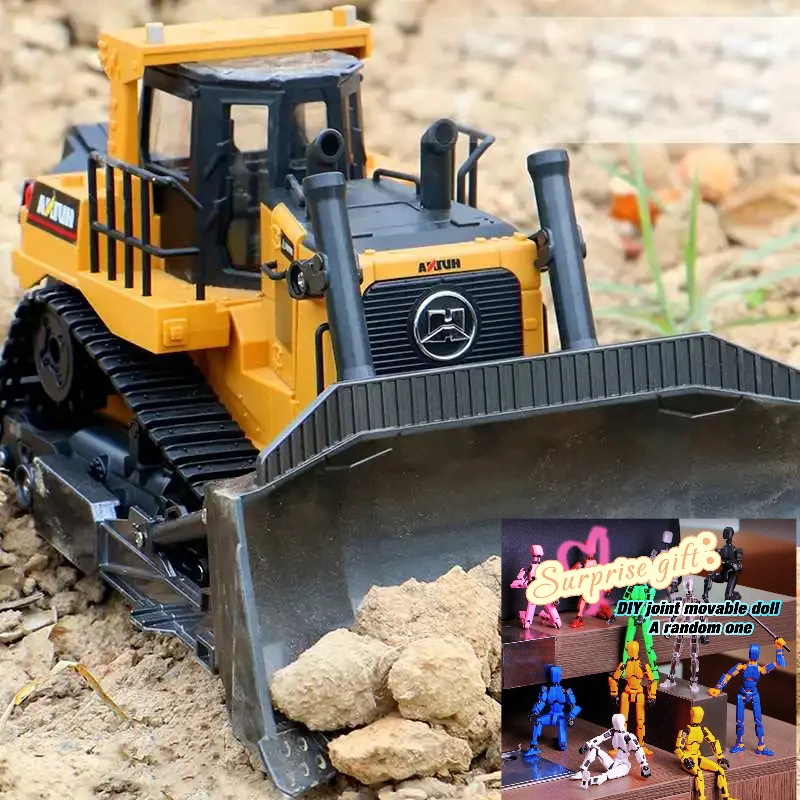 

ZHENDUO Remote Control Truck 8CH RC Bulldozer Machine on Control Car Toys for Boys Hobby Engineering New Christmas Gifts