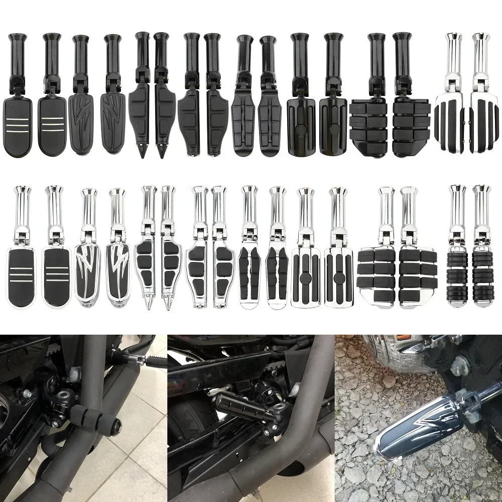 

Motorcycle Rear Footpegs Passenger Footrest Supports Mount Bracket For Harley Softail FLSL FLSB FLHC FLDE FXBB FXLR FXST 18-20