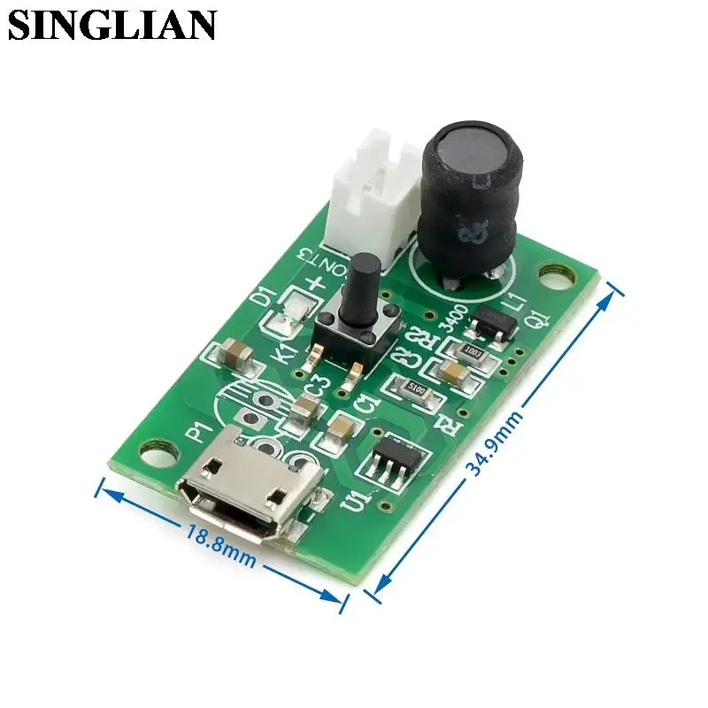 1set USB Mini Humidifier DIY Kits Mist Maker and Driver Circuit Board Fogger Atomization Film Atomizer Sheet Mini Oscillating
