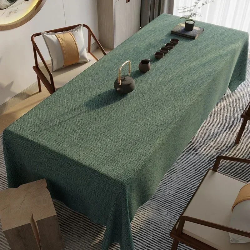 

Chinese classical cotton linen tablecloth fabric waterproof tea tablecloth solid color tablecl G2I3883