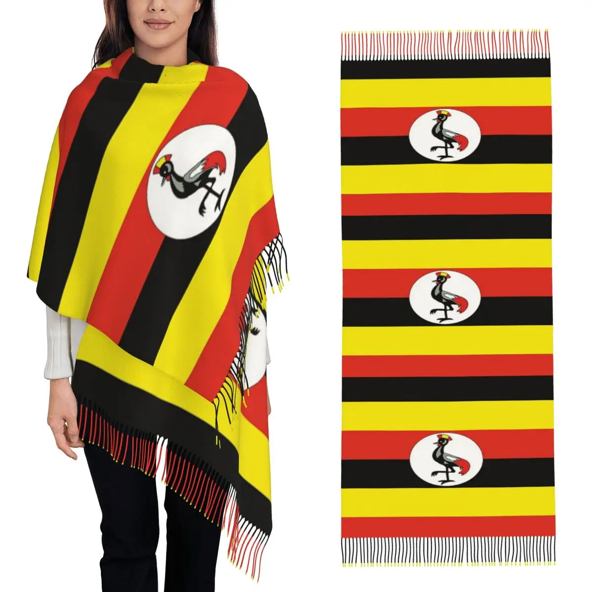 

Шарф с флагом Угады, шарфы с кисточками для женщин, мягкие теплые шали и накидки, большая осенне-зимняя шаль
