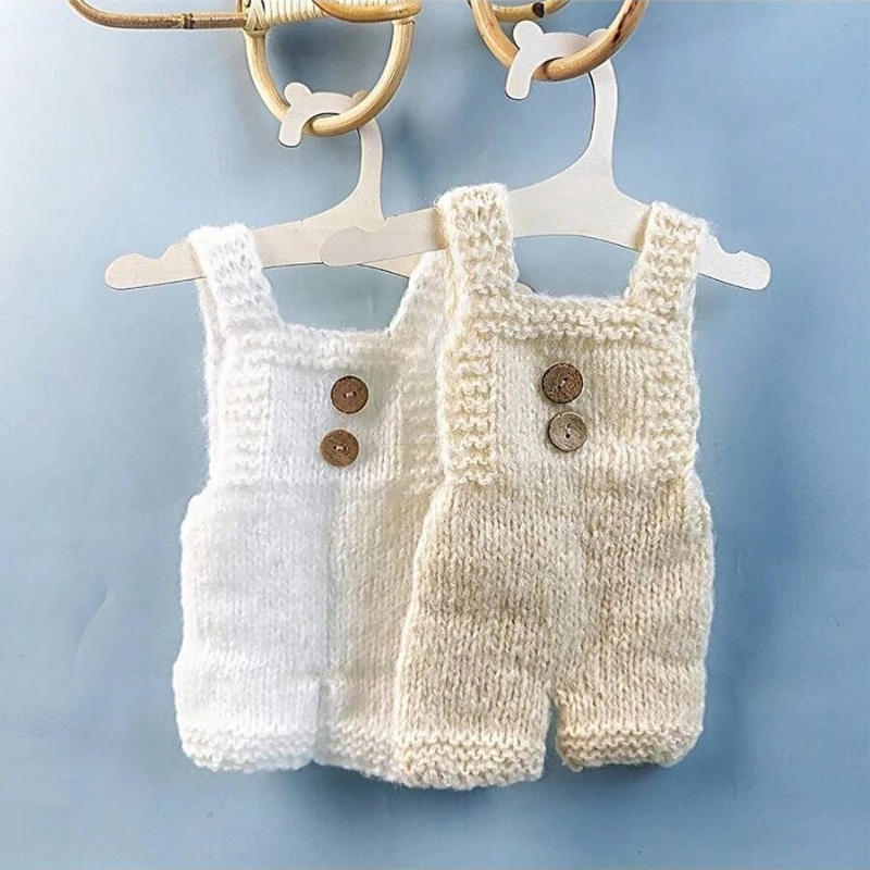 Newborn Photography Props Soft Mohair Knitted Romper Shorts Set Baby Boy Girl Photo Shoot Outfit Studio Infant Clothing Gift