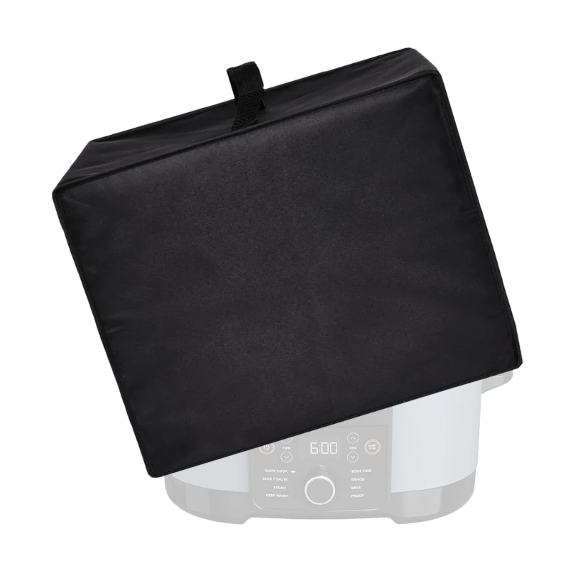Black Cloth Appliance Cover for Slow Cooker Storage 19.3 x 15 x 9.8 Inch Dust Cover for Countertop, Counter, Shelf, and Cabinet