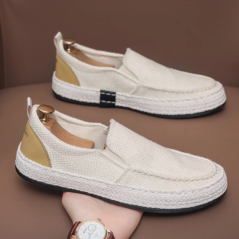 

HKDQ/2020 летняя обувь без шнуровки, мужская дышащая легкая мужская повседневная обувь, удобные лоферы, мужская обувь в рыбацком стиле